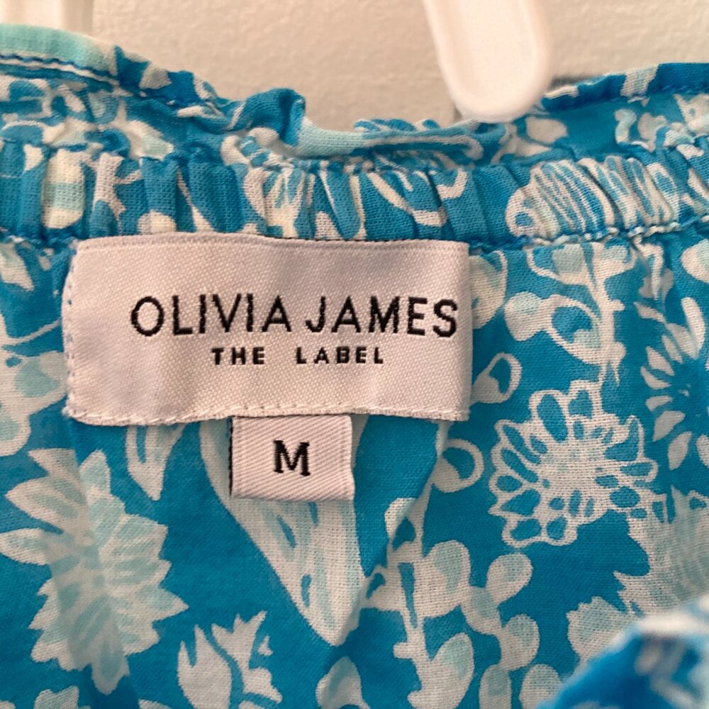 Olivia James Lindsay Skirt & Crop Top Matching Set, Floral Aqua Blue Size Medium - Picture 4 of 7